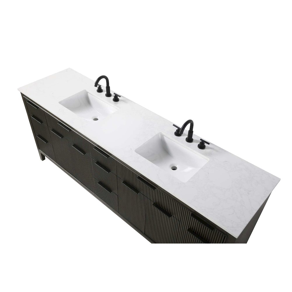 84 inch Double Bathroom Vanity in Chocolate Oak. Picture 4