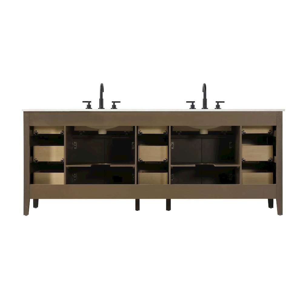 84 inch Double Bathroom Vanity in Chocolate Oak. Picture 8