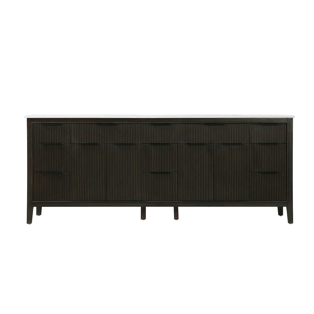 84 inch Double Bathroom Vanity in Chocolate Oak. Picture 9