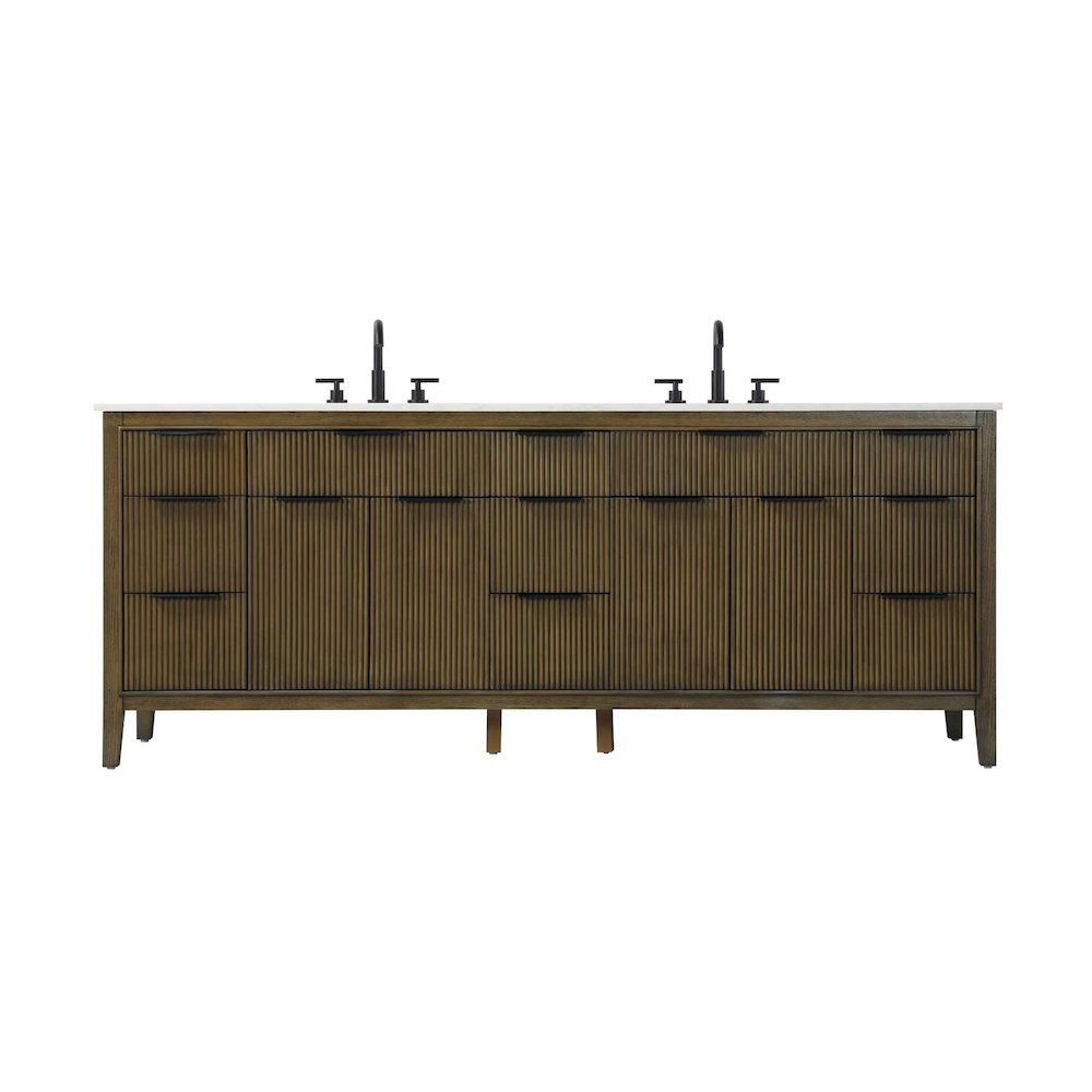 84 inch Double Bathroom Vanity in Hazel Oak. Picture 1