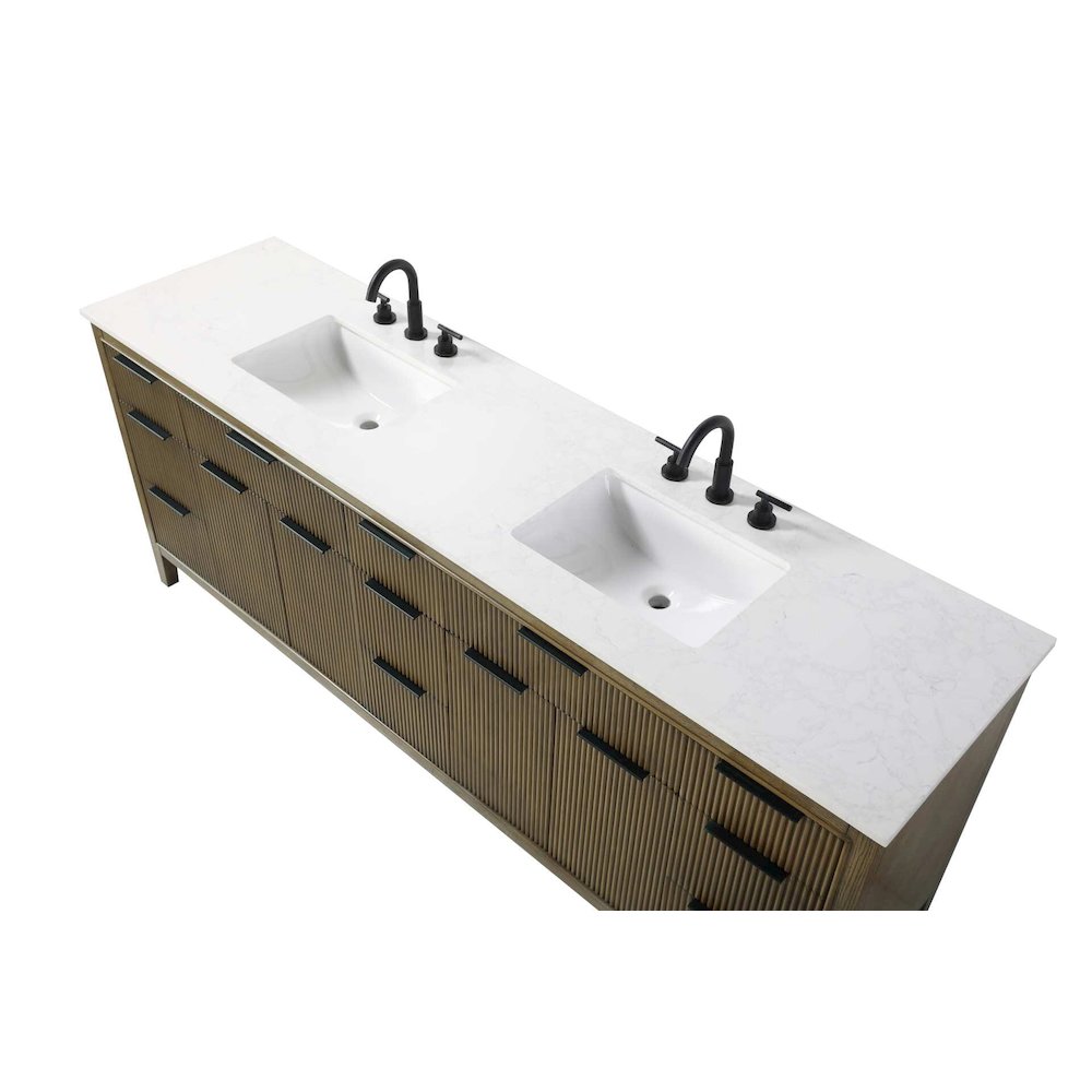 84 inch Double Bathroom Vanity in Hazel Oak. Picture 4