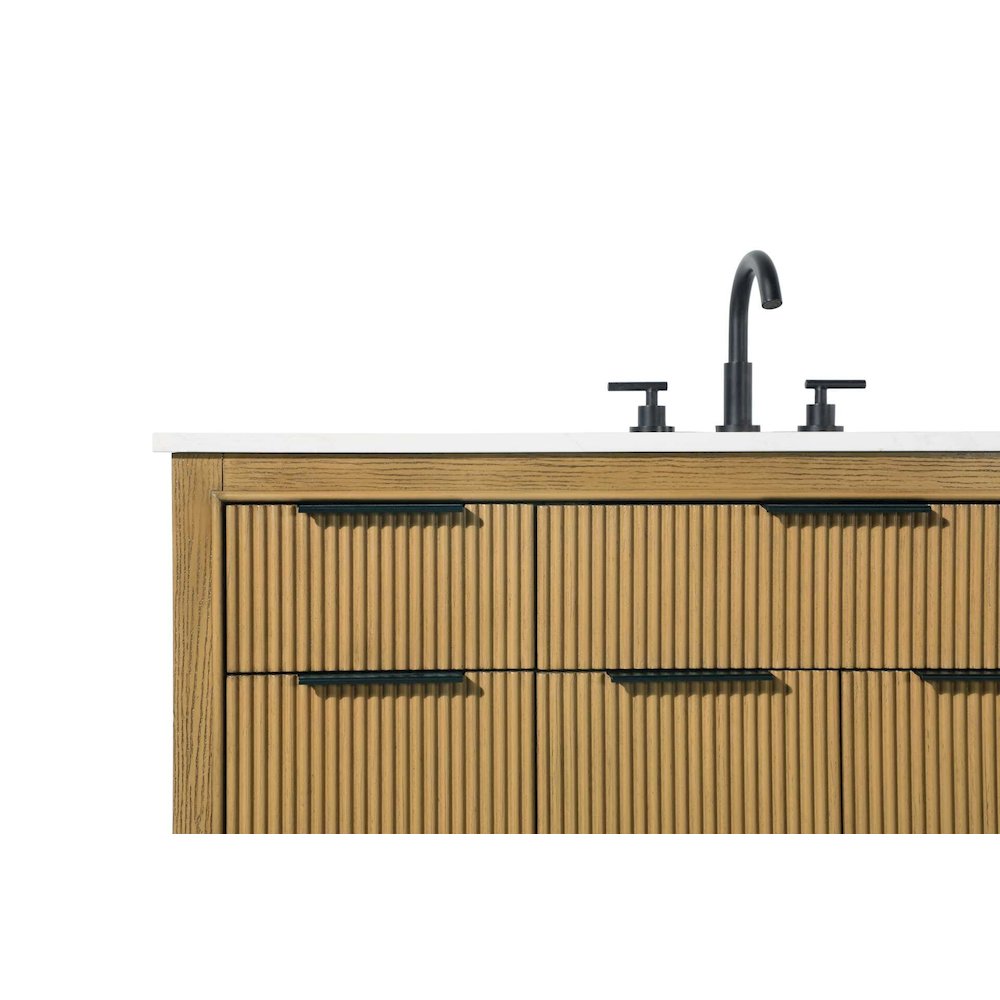 84 inch Double Bathroom Vanity in Honey Teak. Picture 8