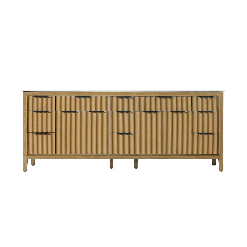 84 inch Double Bathroom Vanity in Honey Teak. Picture 11