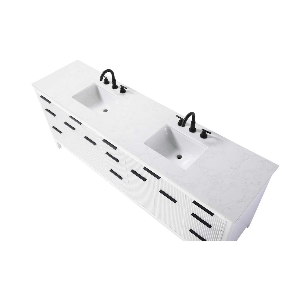 84 inch Double Bathroom Vanity in White. Picture 4