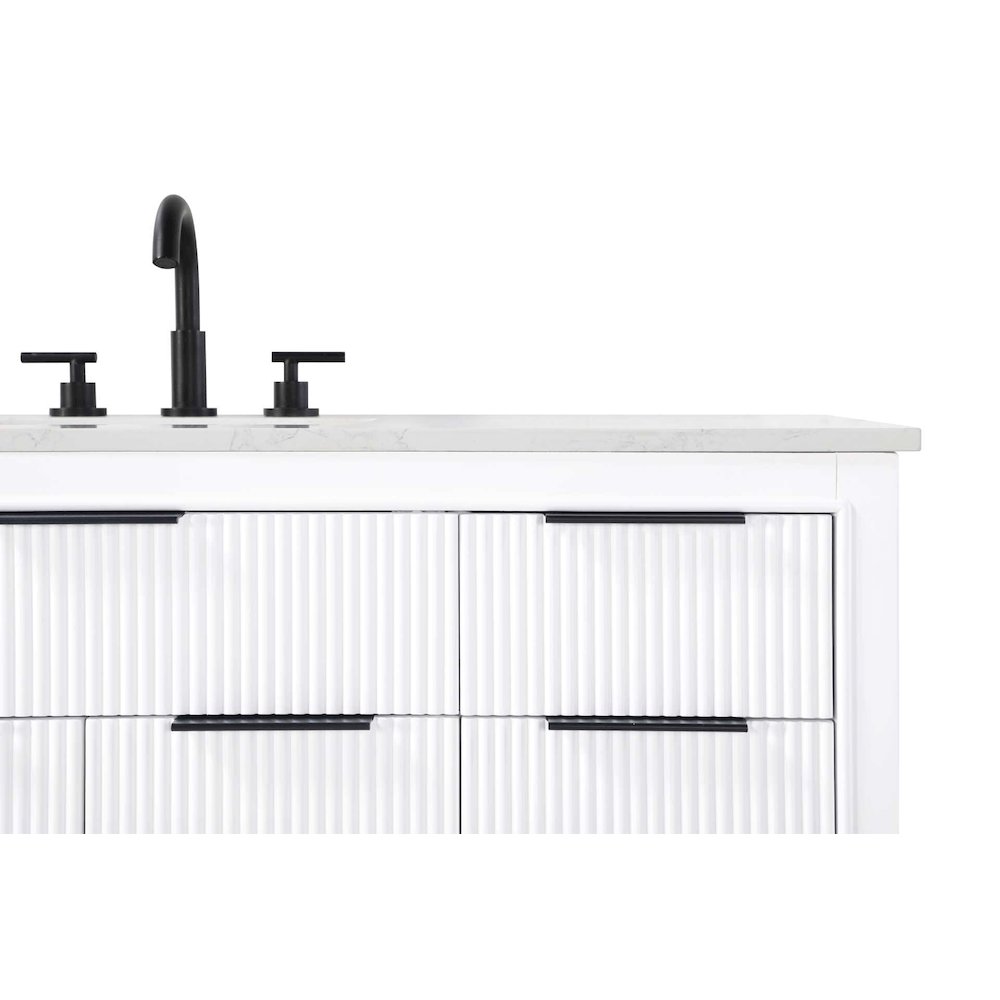 84 inch Double Bathroom Vanity in White. Picture 6