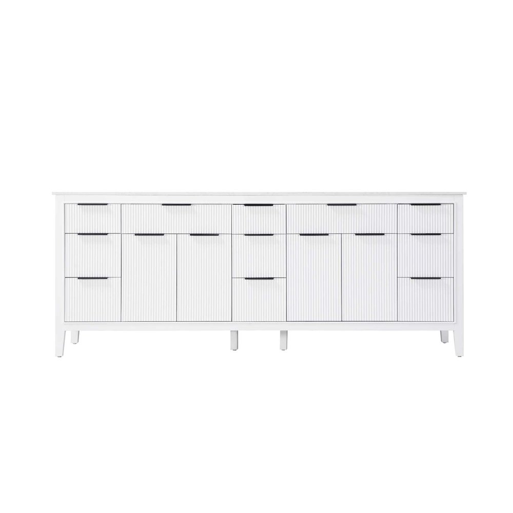 84 inch Double Bathroom Vanity in White. Picture 9