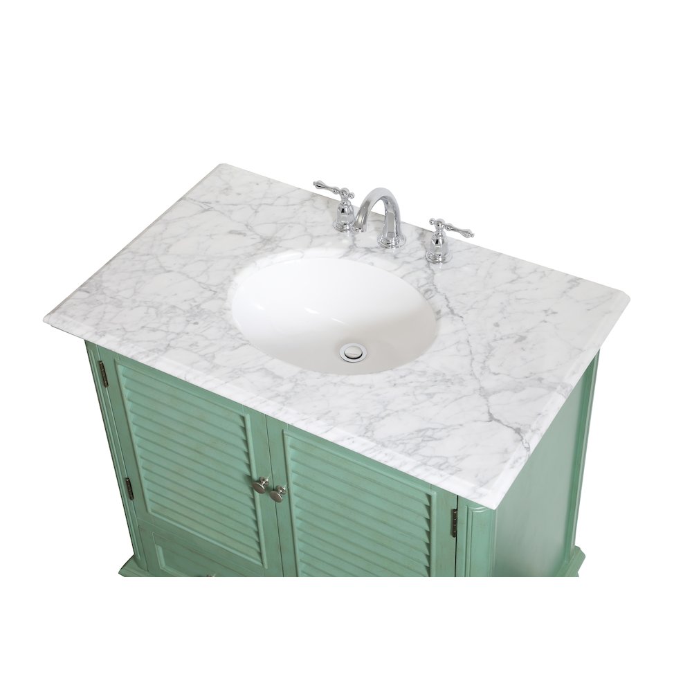 36 inch Single Bathroom Vanity in Vintage Mint. Picture 12
