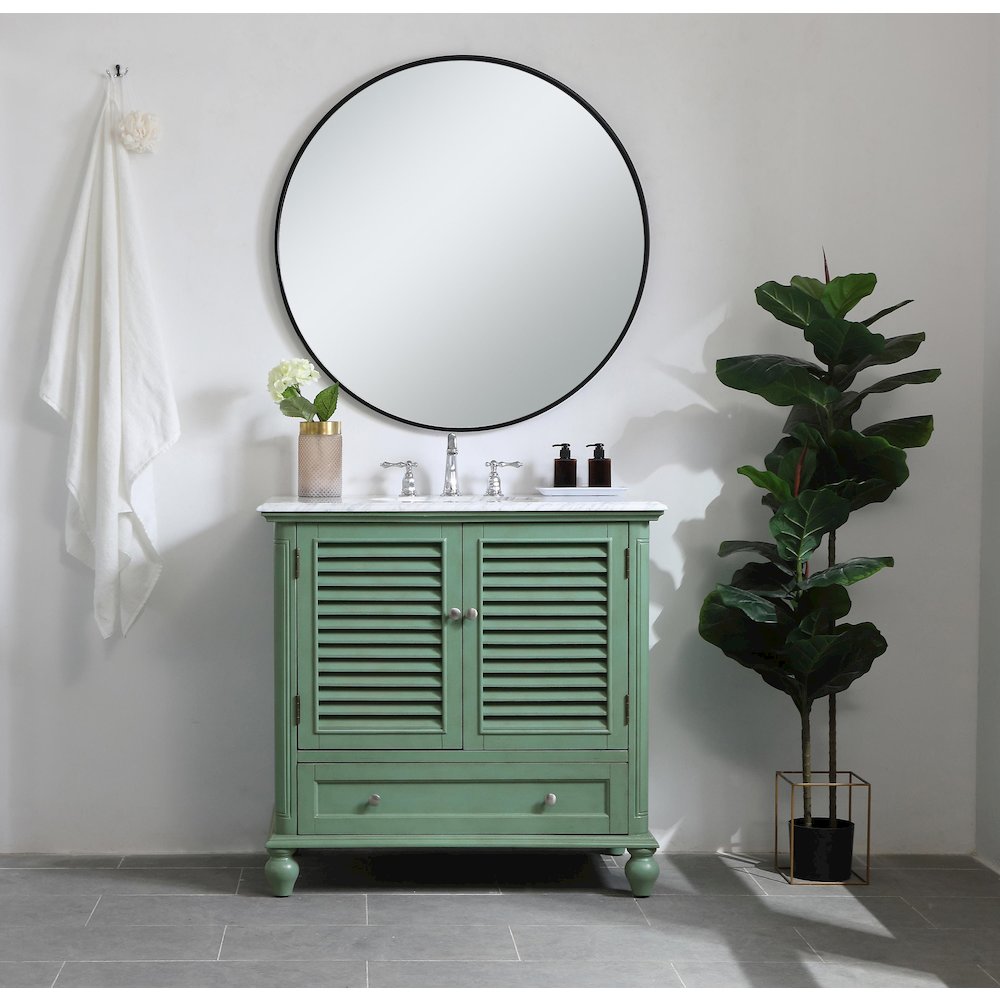36 inch Single Bathroom Vanity in Vintage Mint. Picture 8