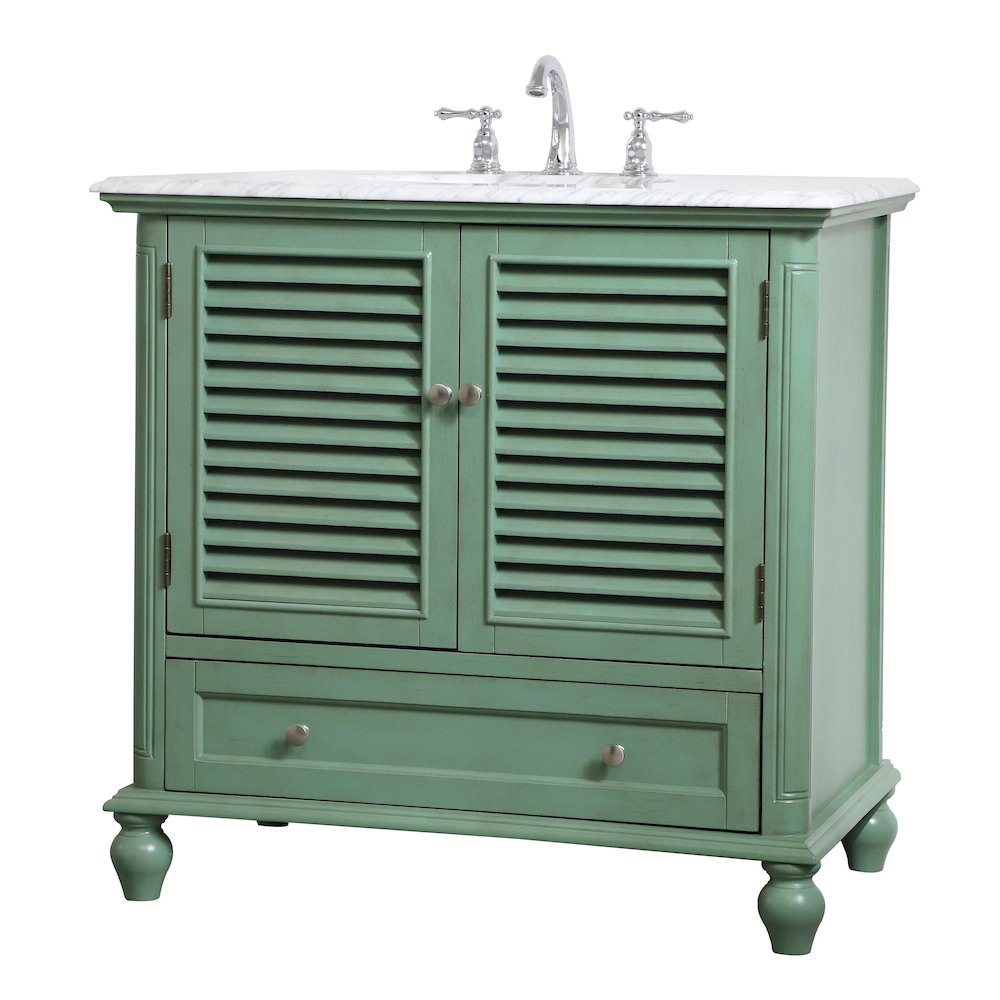 36 inch Single Bathroom Vanity in Vintage Mint. Picture 9