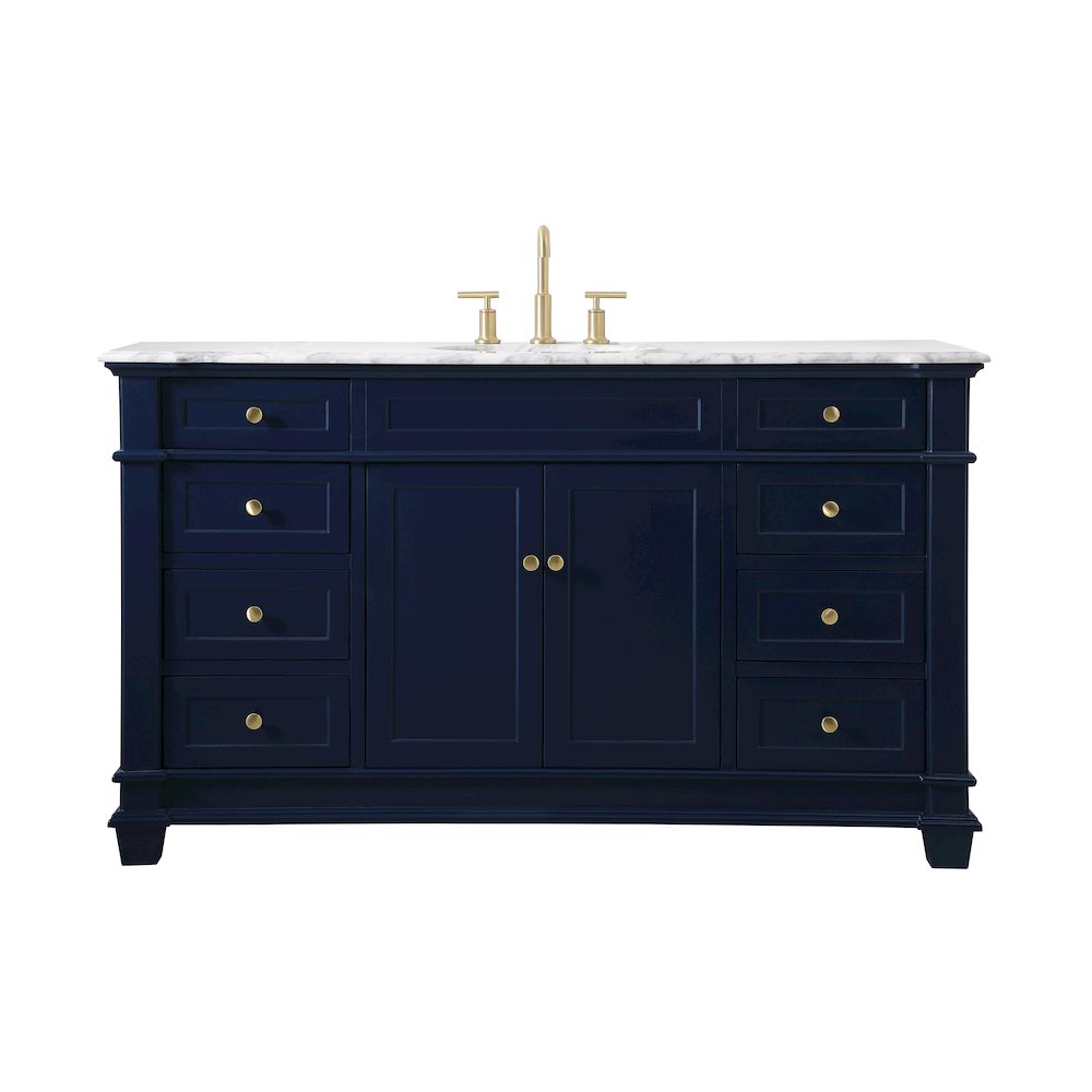 60 inch Single Bathroom Vanity set in Blue. Picture 1