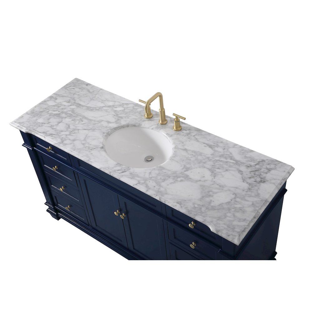 60 inch Single Bathroom Vanity set in Blue. Picture 11