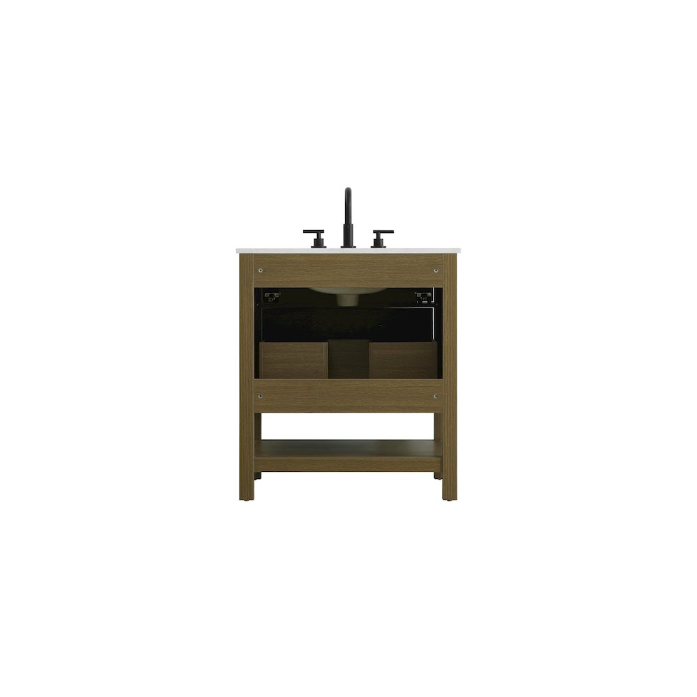 30 inch Single Bathroom Vanity in Chestnut Brown. Picture 12