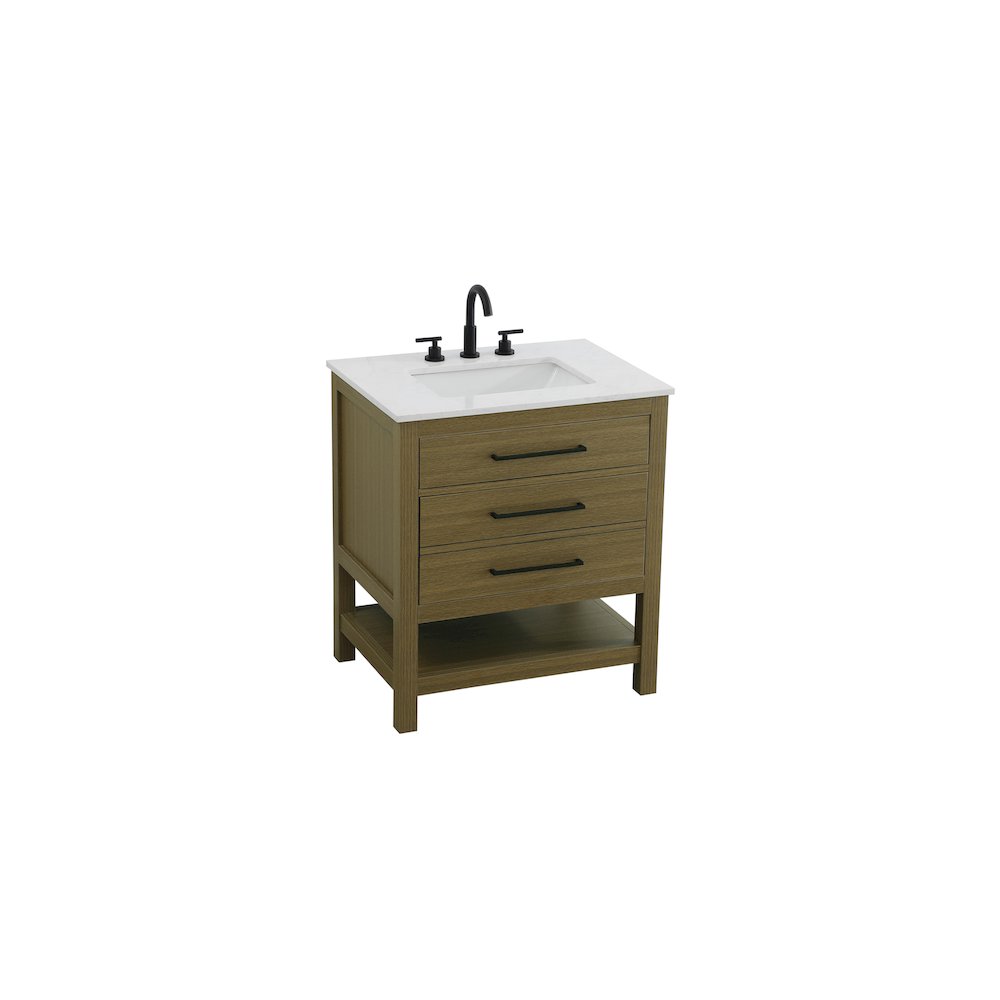 30 inch Single Bathroom Vanity in Chestnut Brown. Picture 6