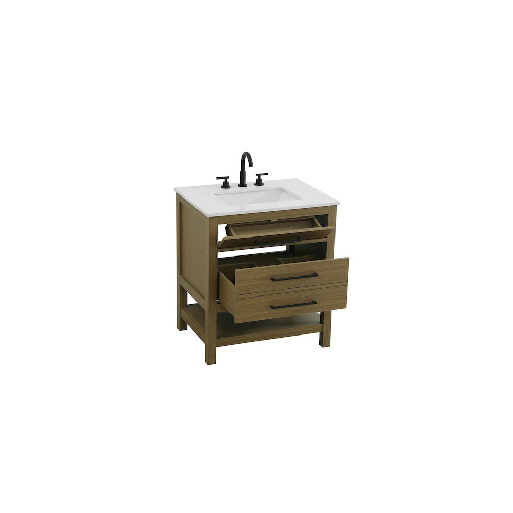 30 inch Single Bathroom Vanity in Chestnut Brown. Picture 7