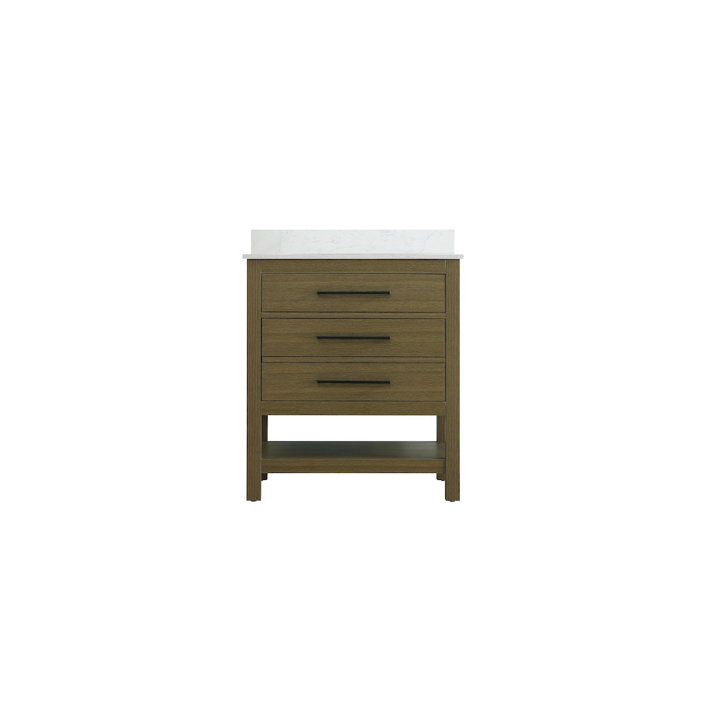 30 inch Single Bathroom Vanity in Chestnut Brown with backsplash. Picture 5