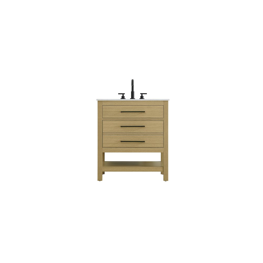 30 inch Single Bathroom Vanity in Honey Brown. Picture 1