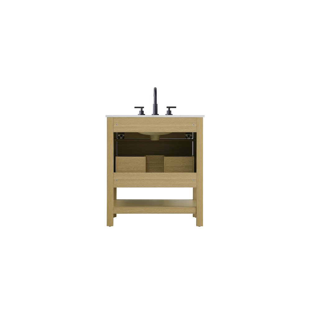 30 inch Single Bathroom Vanity in Honey Brown. Picture 12
