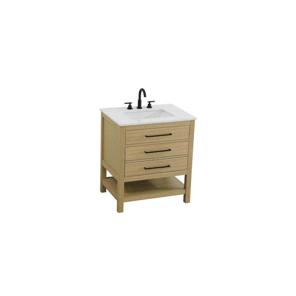 30 inch Single Bathroom Vanity in Honey Brown. Picture 6