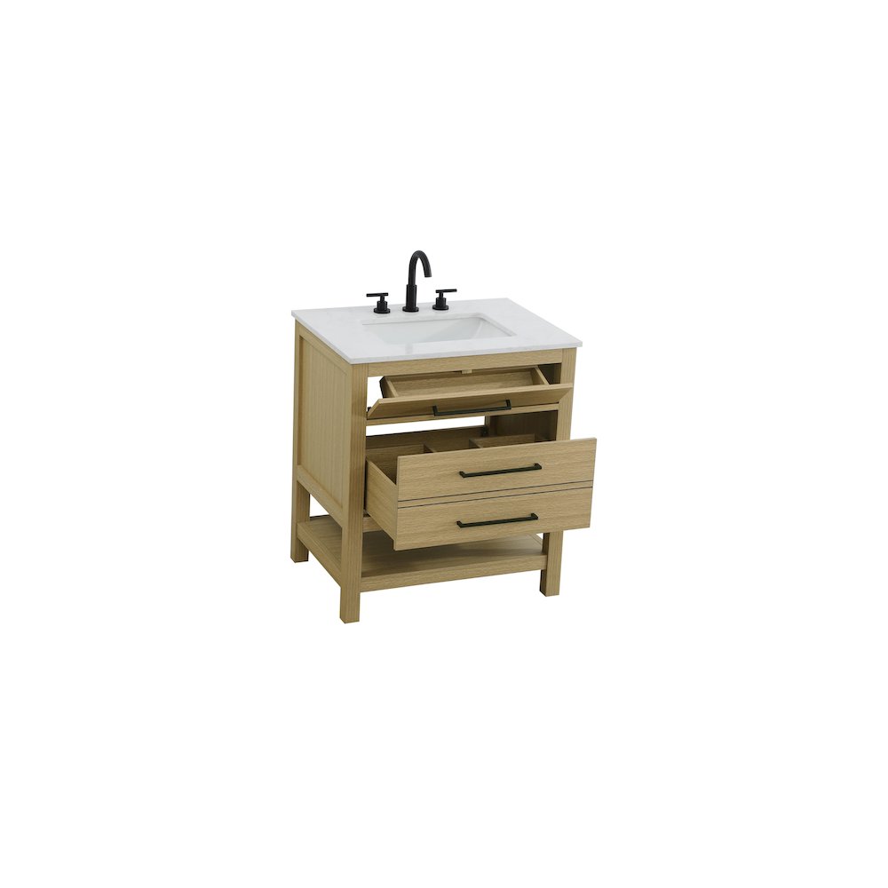 30 inch Single Bathroom Vanity in Honey Brown. Picture 7