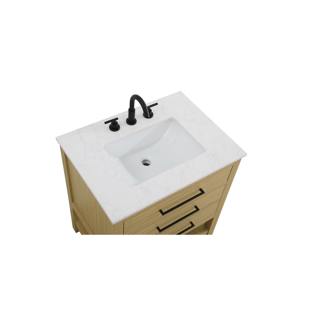 30 inch Single Bathroom Vanity in Honey Brown. Picture 8