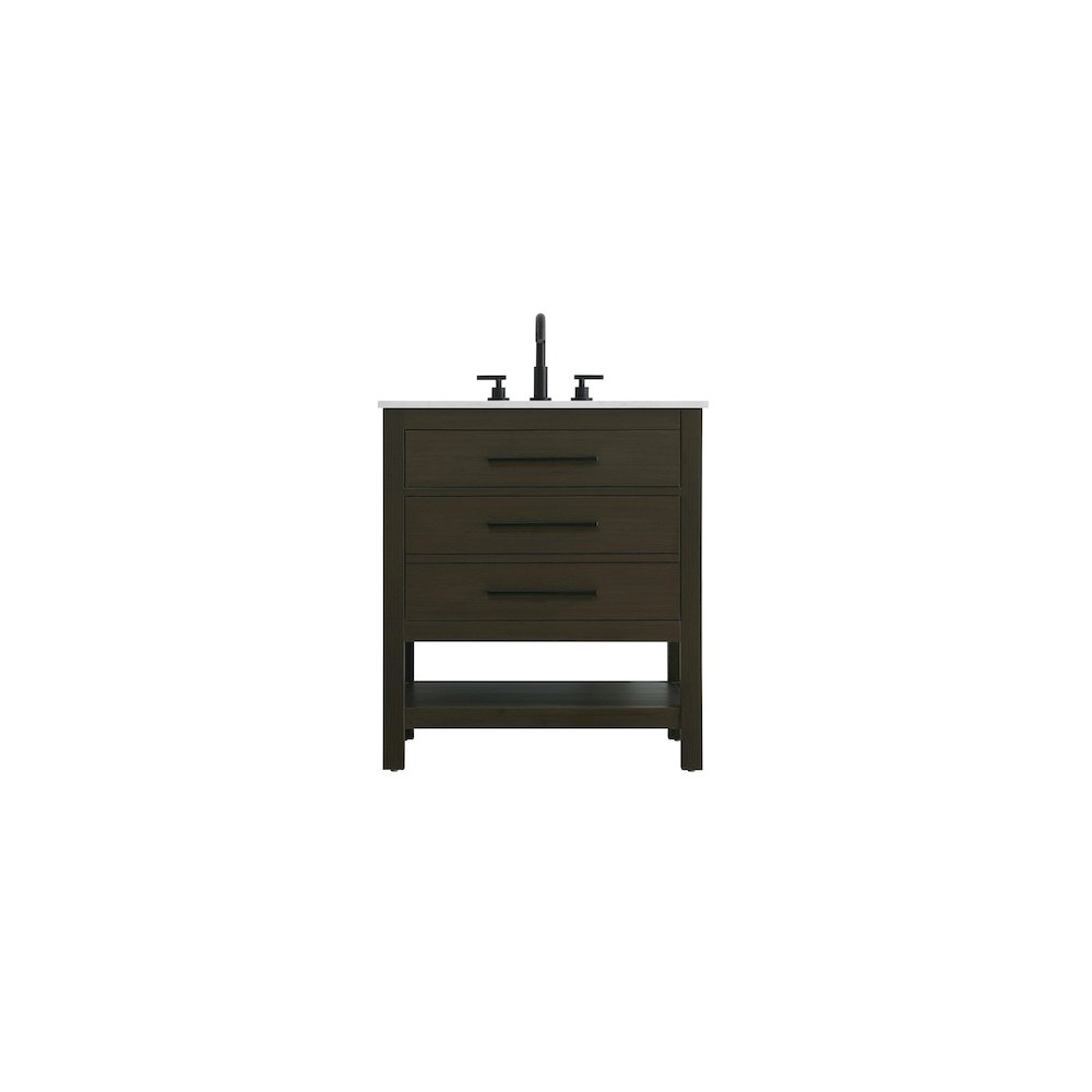 30 inch Single Bathroom Vanity in Mocha Brown. Picture 1