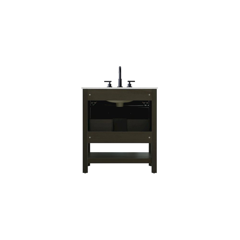 30 inch Single Bathroom Vanity in Mocha Brown. Picture 12