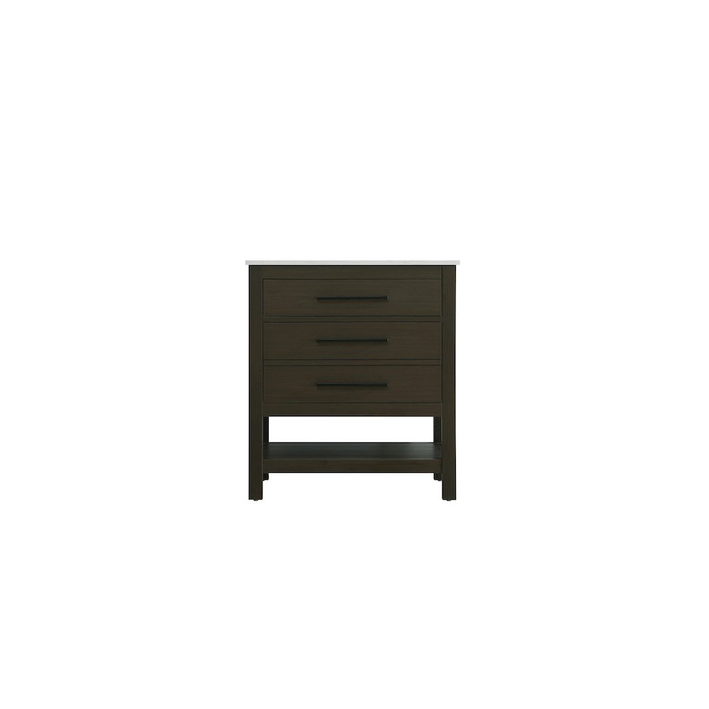 30 inch Single Bathroom Vanity in Mocha Brown. Picture 5