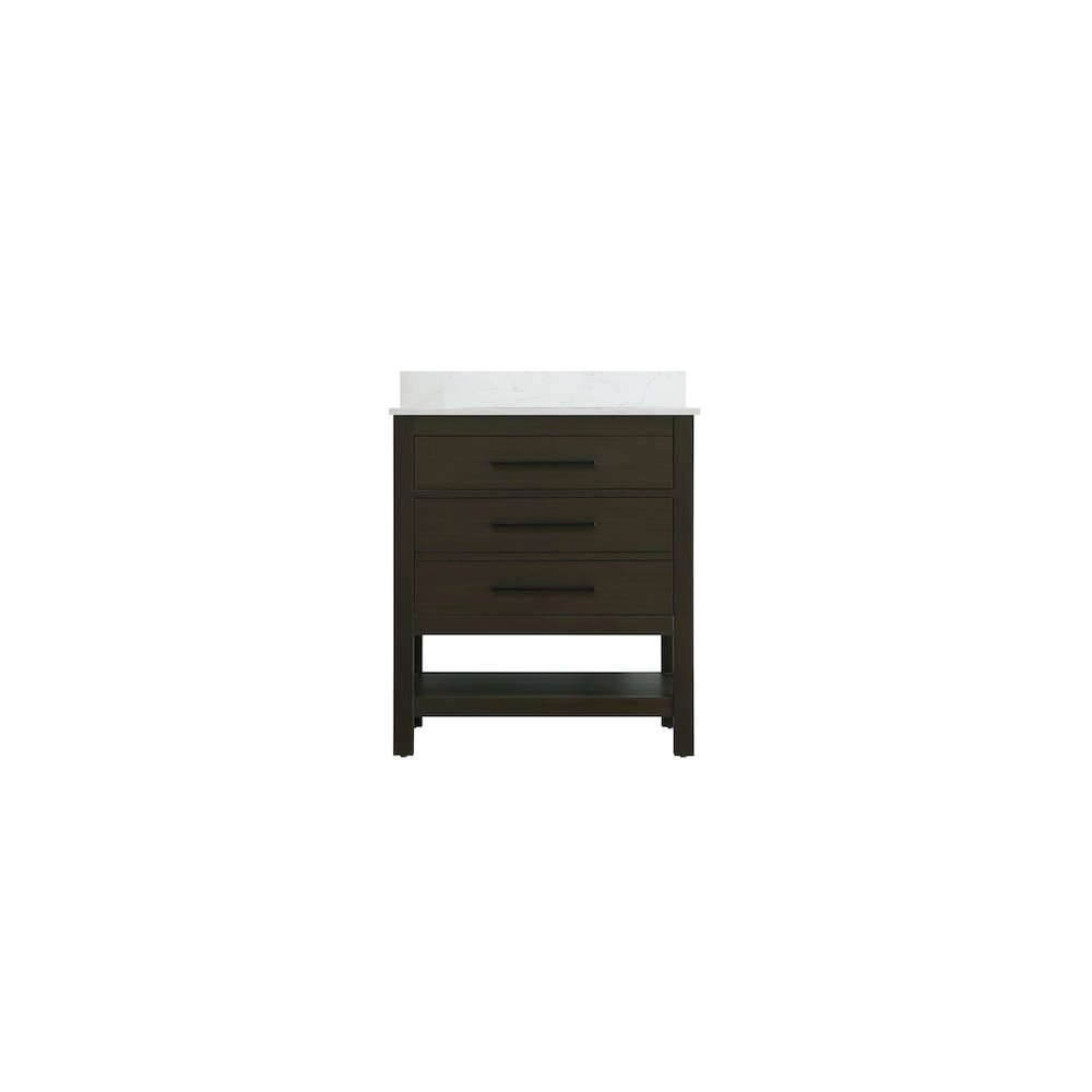 30 inch Single Bathroom Vanity in Mocha Brown with backsplash. Picture 5