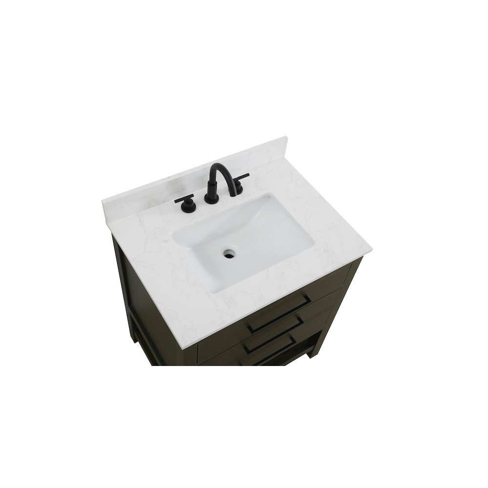 30 inch Single Bathroom Vanity in Mocha Brown with backsplash. Picture 8