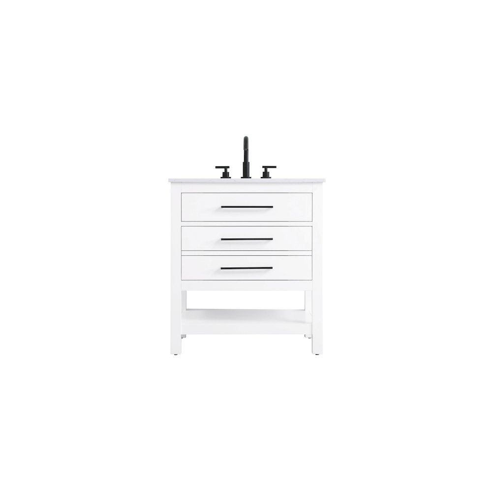 30 inch Single Bathroom Vanity in White. Picture 1