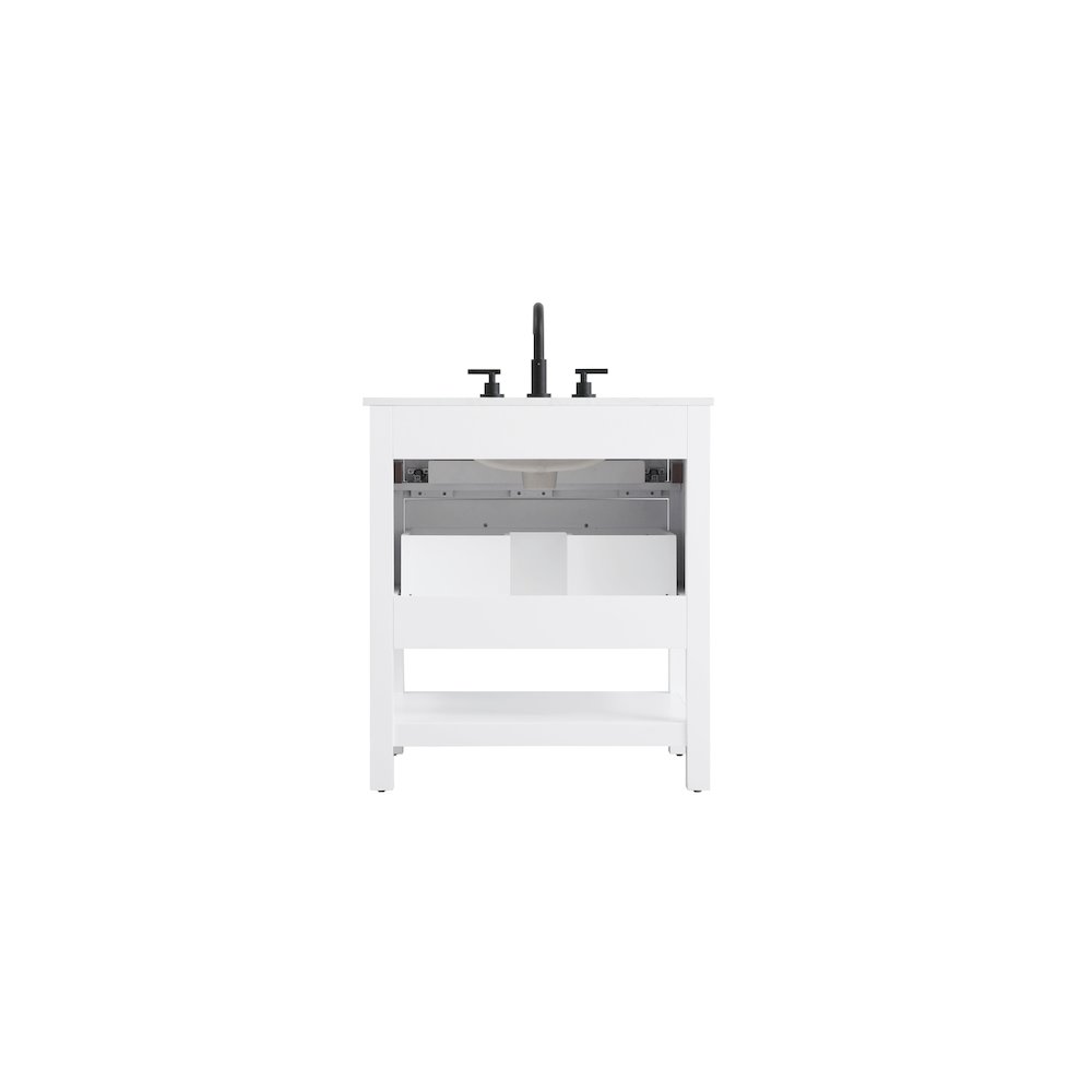 30 inch Single Bathroom Vanity in White. Picture 12