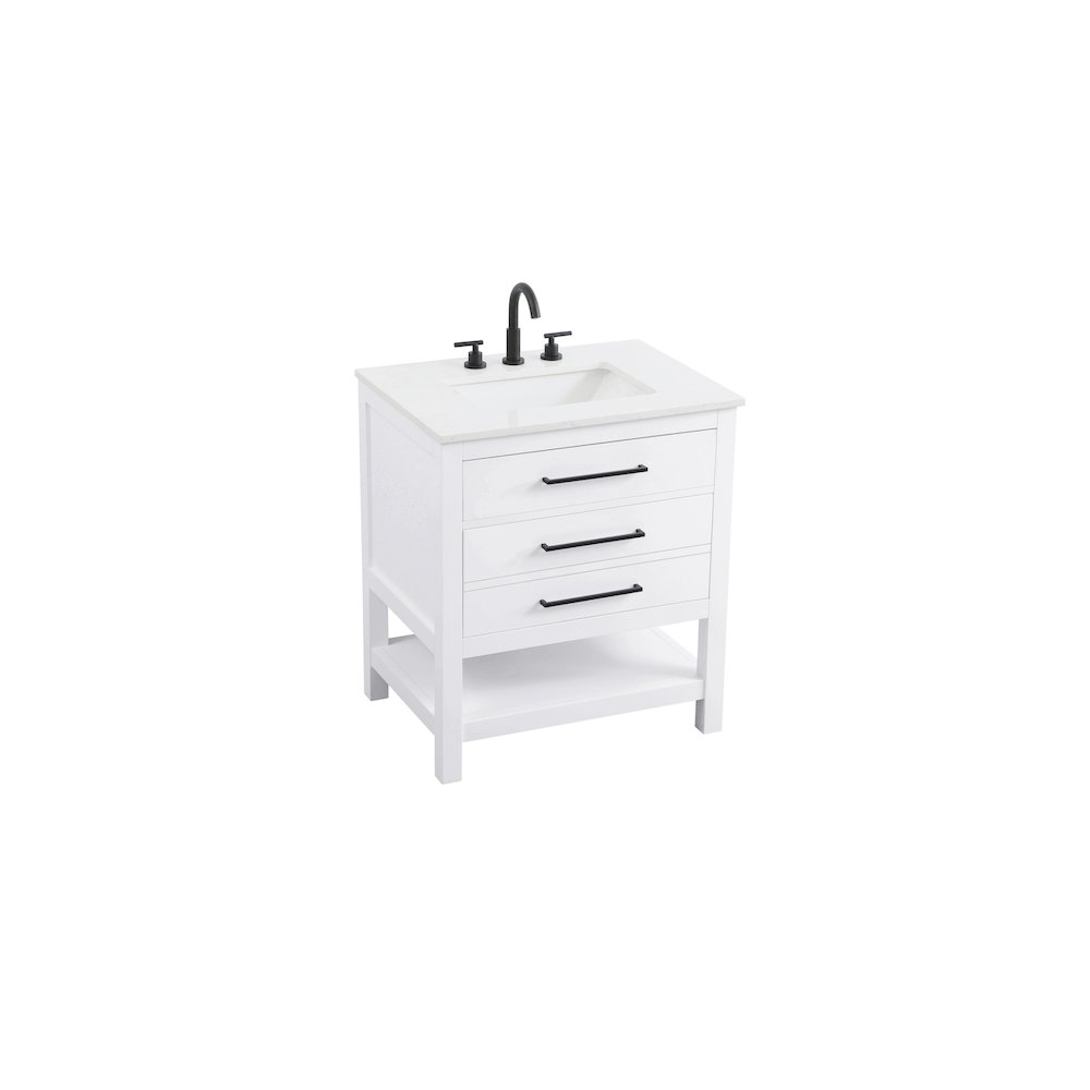 30 inch Single Bathroom Vanity in White. Picture 6