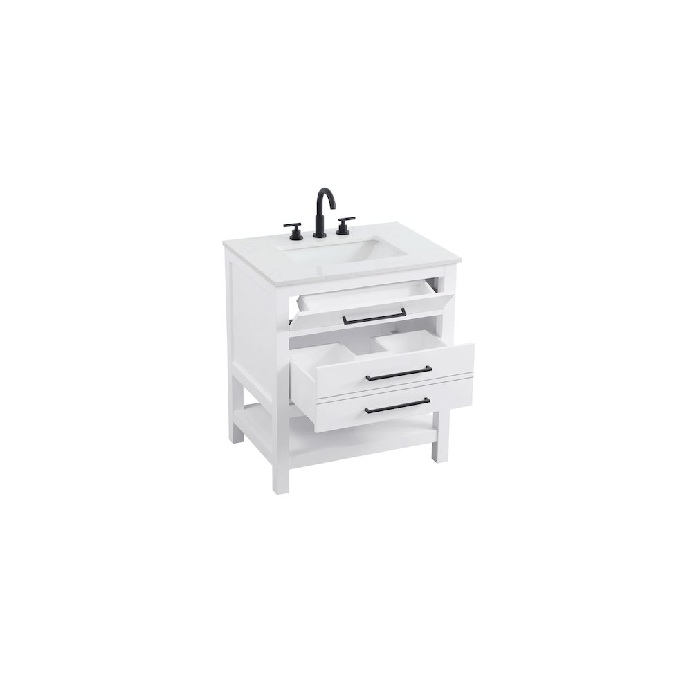 30 inch Single Bathroom Vanity in White. Picture 7