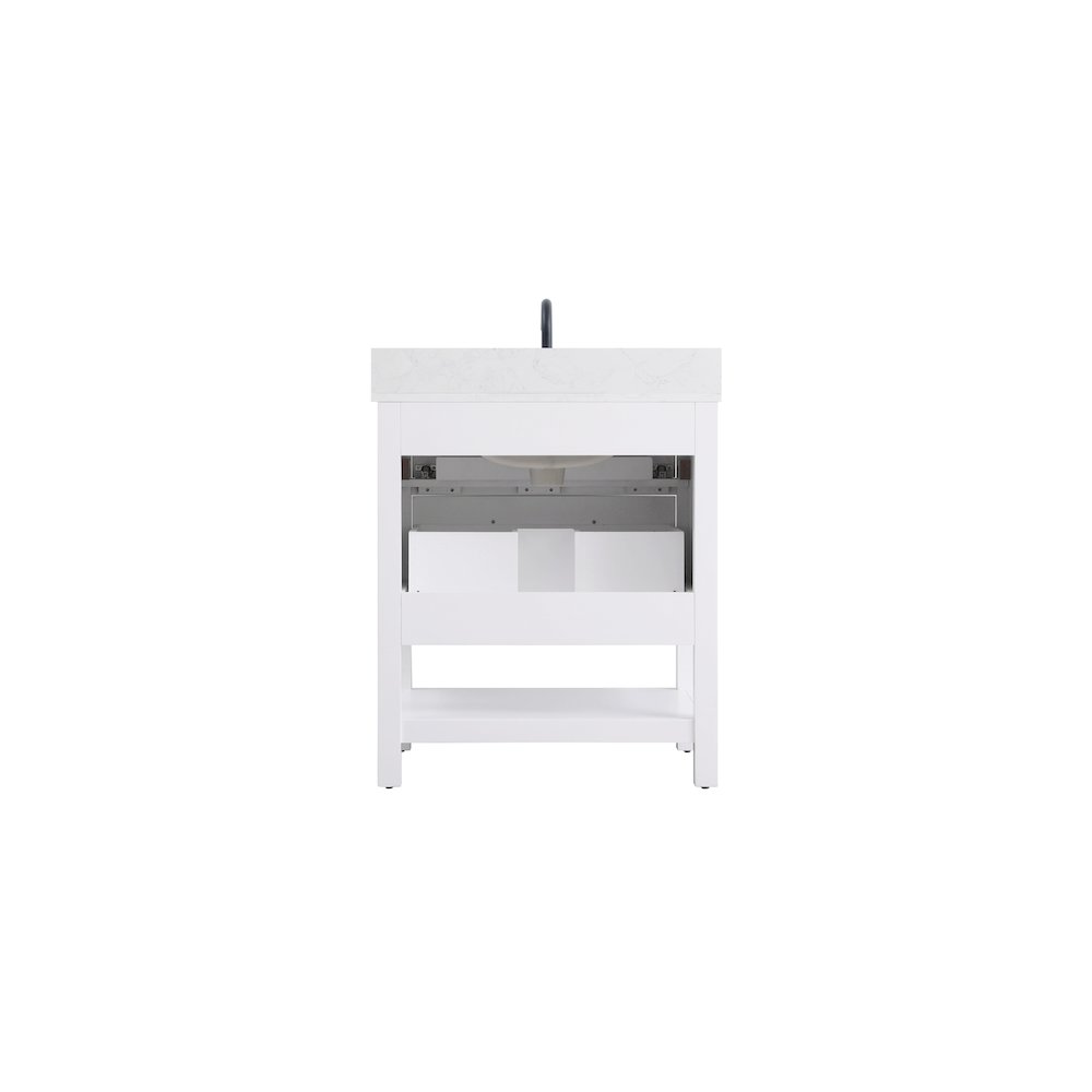 30 inch Single Bathroom Vanity in White with backsplash. Picture 12