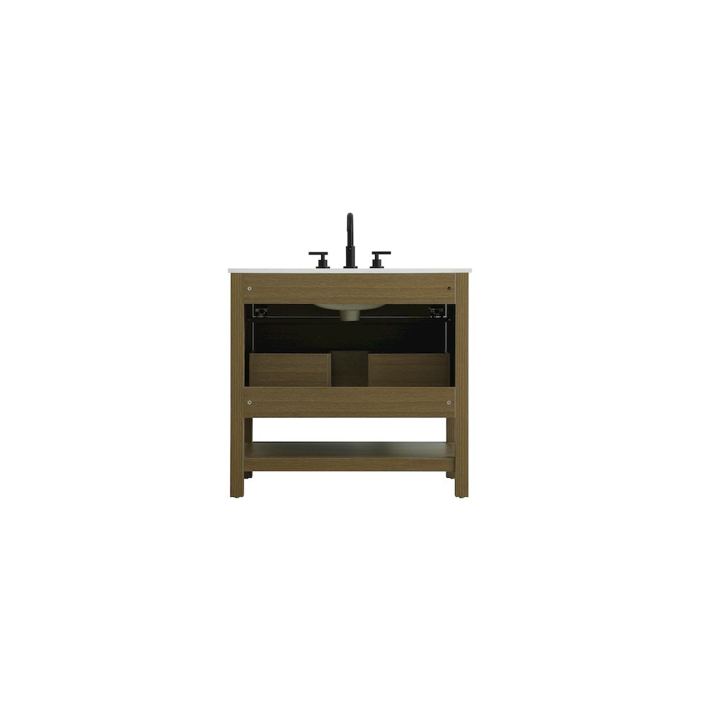 36 inch Single Bathroom Vanity in Chestnut Brown. Picture 12