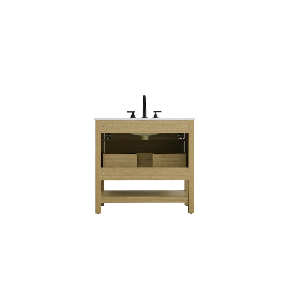 36  inch Single Bathroom Vanity in Honey Brown. Picture 12