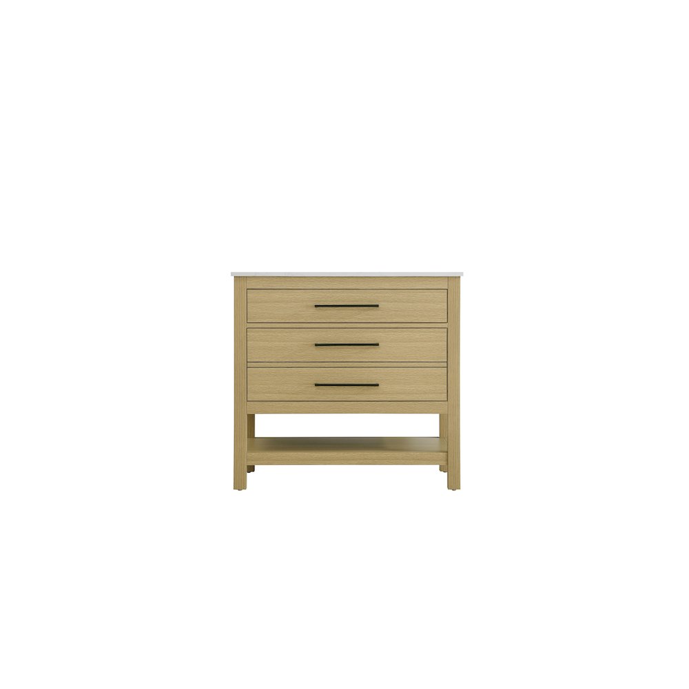 36  inch Single Bathroom Vanity in Honey Brown. Picture 5