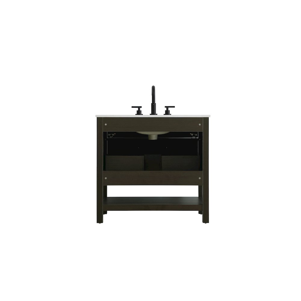 36 inch Single Bathroom Vanity in Mocha Brown. Picture 12