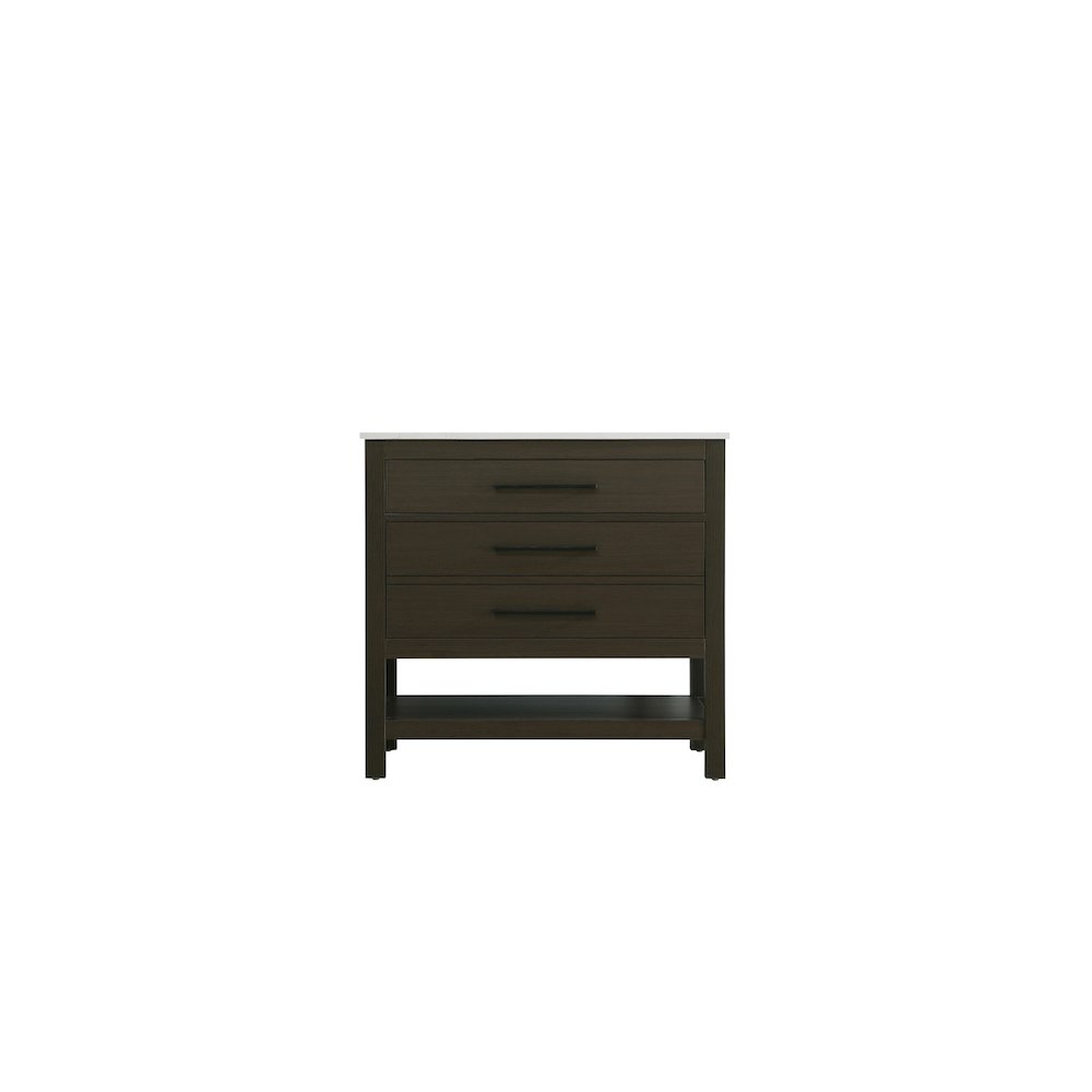 36 inch Single Bathroom Vanity in Mocha Brown. Picture 5