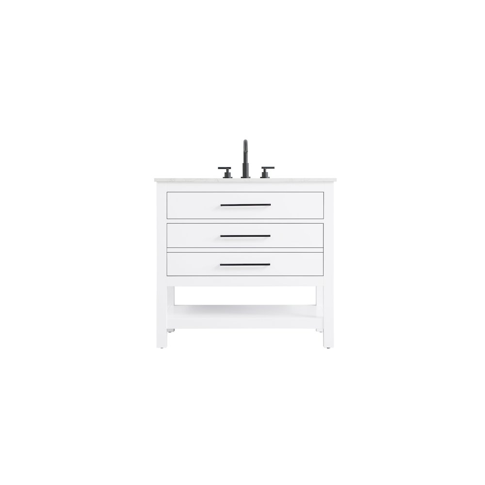 36 inch Single Bathroom Vanity in White. Picture 1