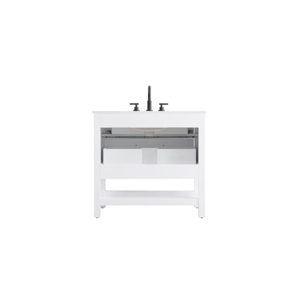 36 inch Single Bathroom Vanity in White. Picture 12