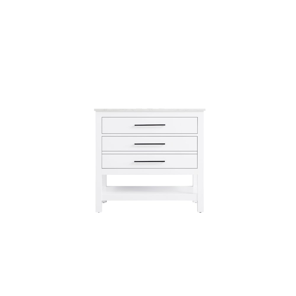 36 inch Single Bathroom Vanity in White. Picture 5