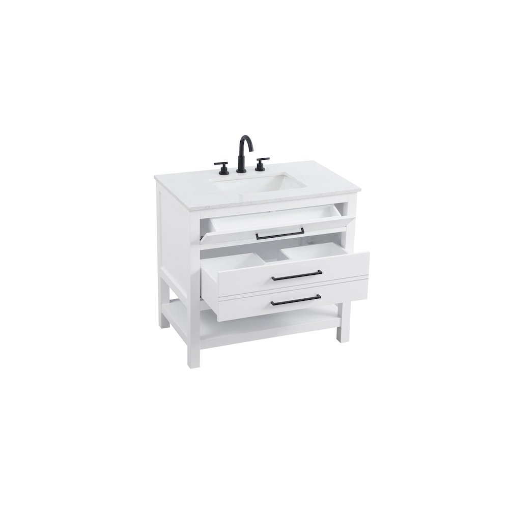 36 inch Single Bathroom Vanity in White. Picture 7