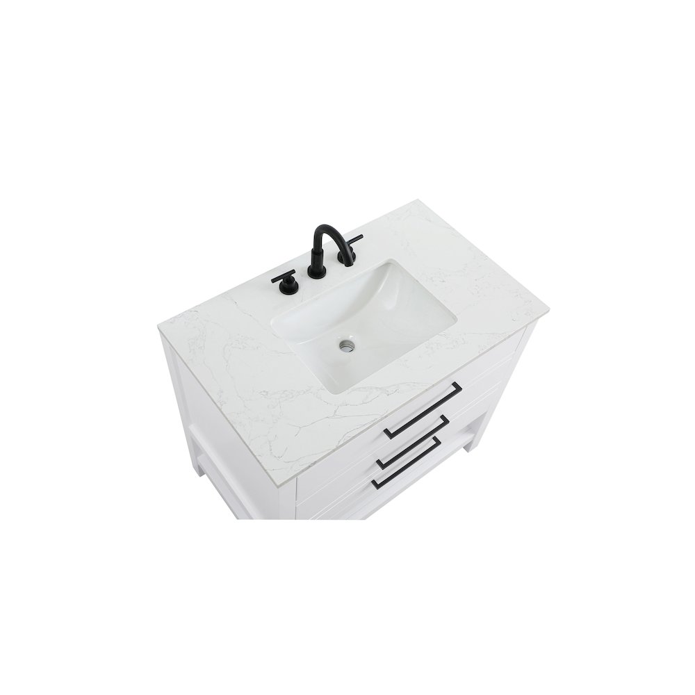 36 inch Single Bathroom Vanity in White. Picture 8