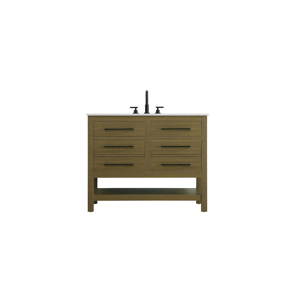 42 inch Single Bathroom Vanity in Chestnut Brown. Picture 1