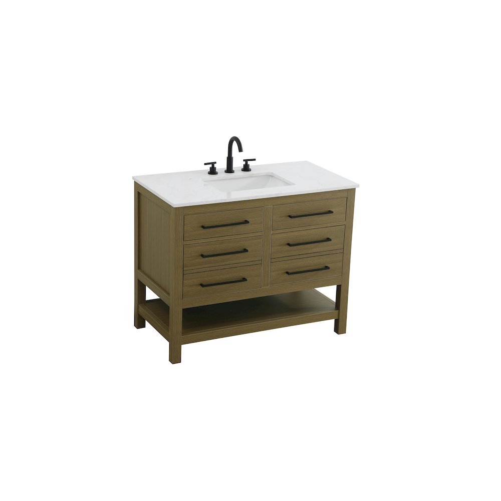 42 inch Single Bathroom Vanity in Chestnut Brown. Picture 6