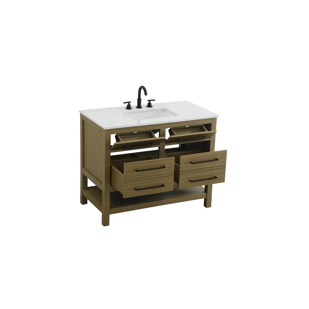 42 inch Single Bathroom Vanity in Chestnut Brown. Picture 7