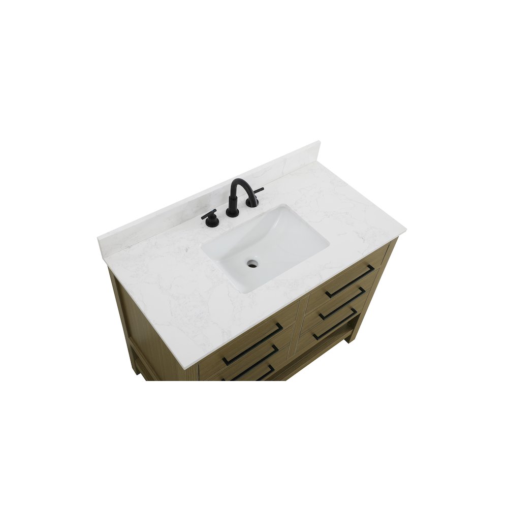 42 inch Single Bathroom Vanity in Chestnut Brown with backsplash. Picture 8