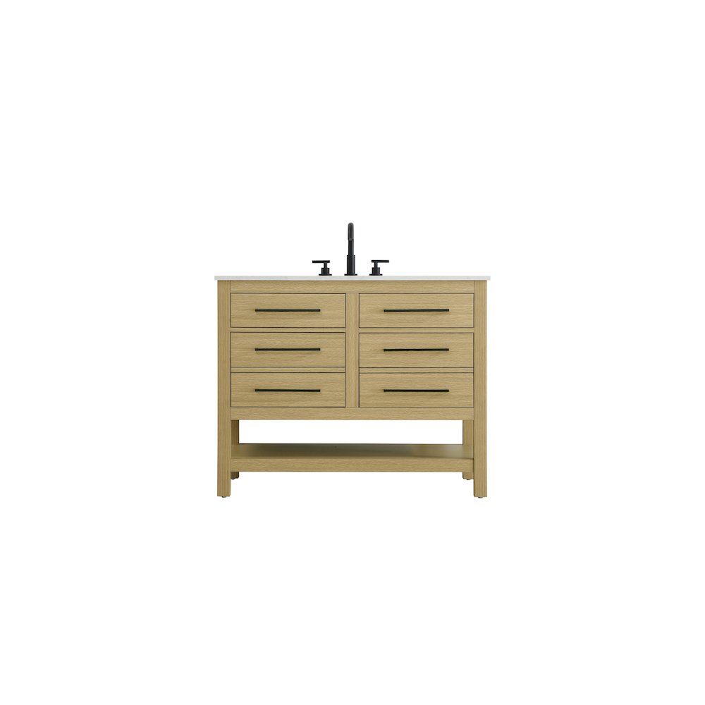 42  inch Single Bathroom Vanity in Honey Brown. Picture 1