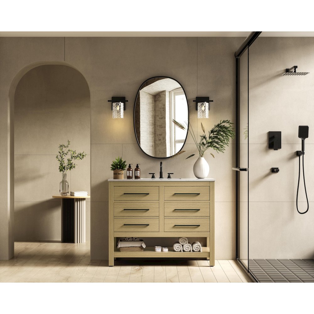 42  inch Single Bathroom Vanity in Honey Brown. Picture 4